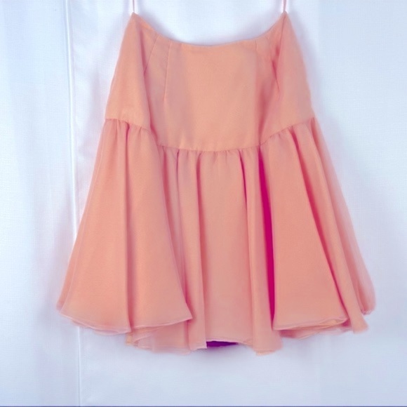 Vintage Peach 2-Piece SET sz XS/S Formal prom wedding VictorCosta VTG rhinestone - Picture 4 of 12